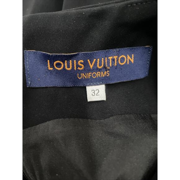 Louis Vuitton Uniform Anchor Gold Button Apron Mini Dress Black Short Sleeve 32 - Picture 13 of 13